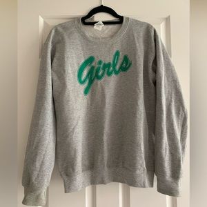 GIRLS Green and Grey crew neck sweatshirt